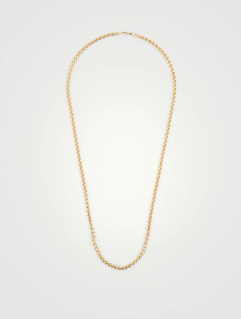 Wheat 14K Gold Plated Chain Necklace