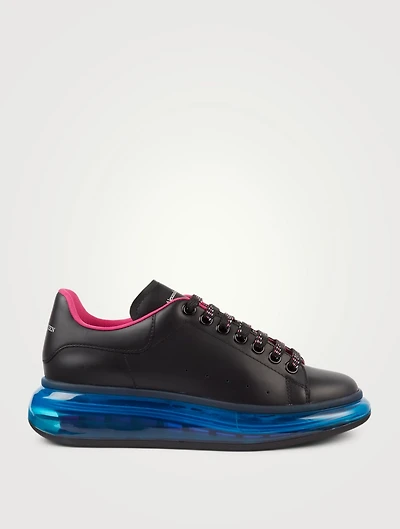 Oversized Leather Sneakers With Clear Sole