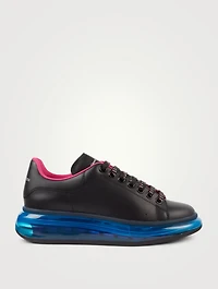 Oversized Leather Sneakers With Clear Sole
