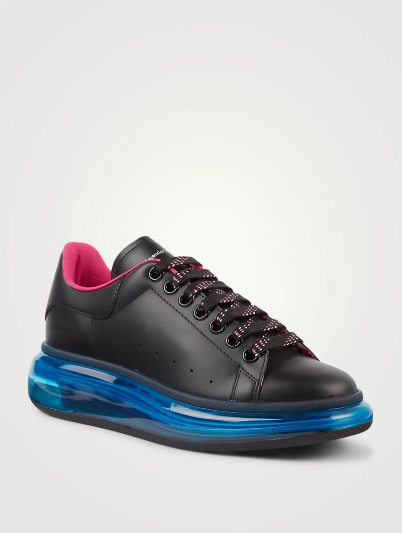Oversized Leather Sneakers With Clear Sole