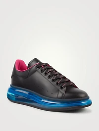 Oversized Leather Sneakers With Clear Sole