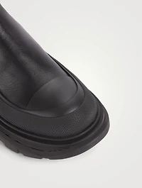 Tread Leather Knee-High Chelsea Boots