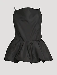Sleeveless Bubble Taffeta Top