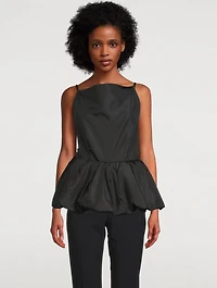 Sleeveless Bubble Taffeta Top