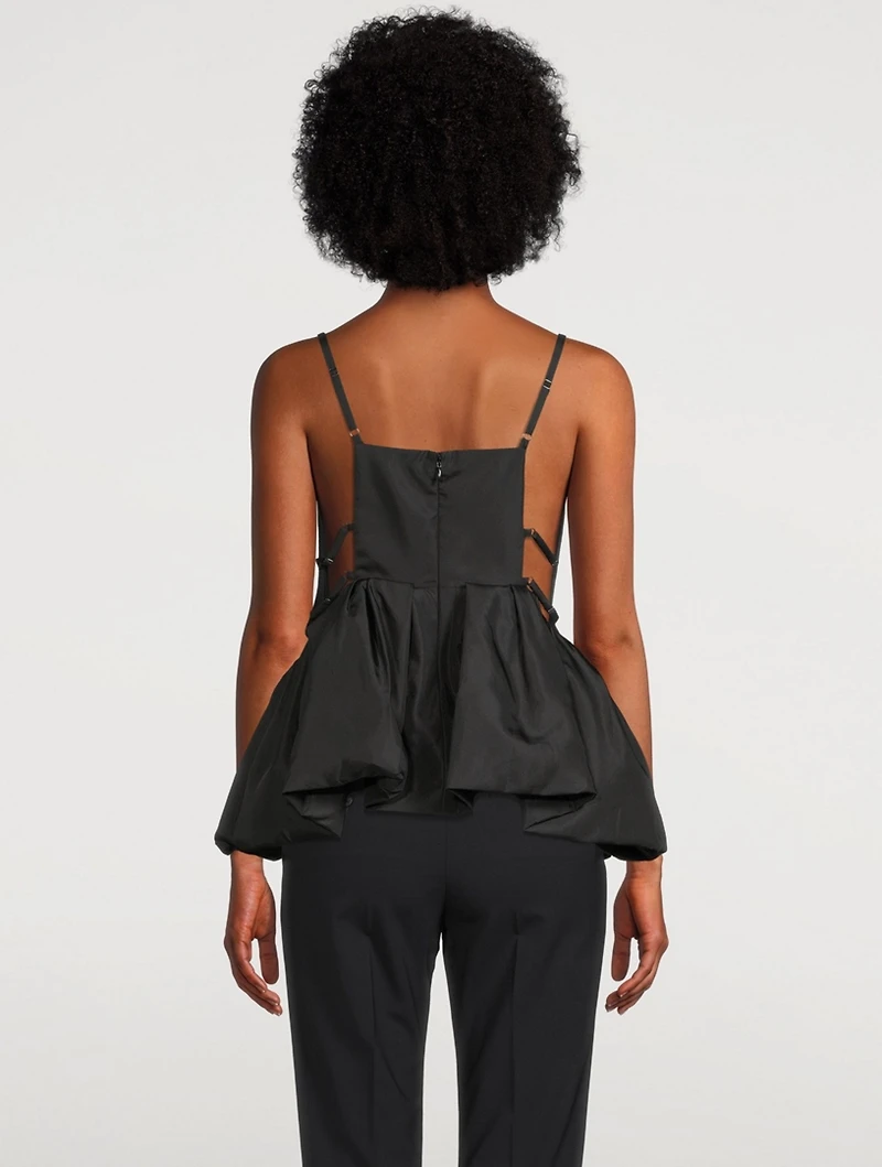 Sleeveless Bubble Taffeta Top