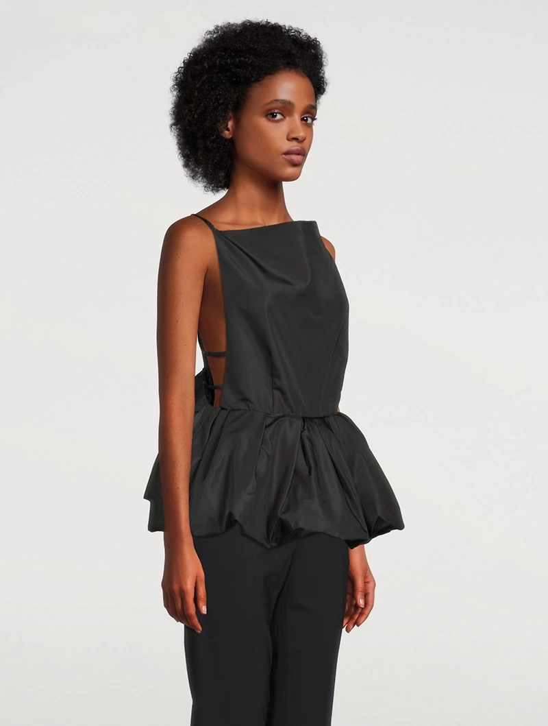 Sleeveless Bubble Taffeta Top