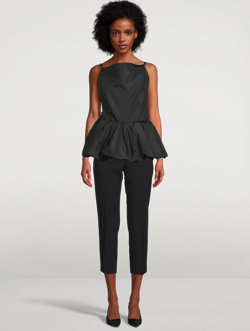 Sleeveless Bubble Taffeta Top