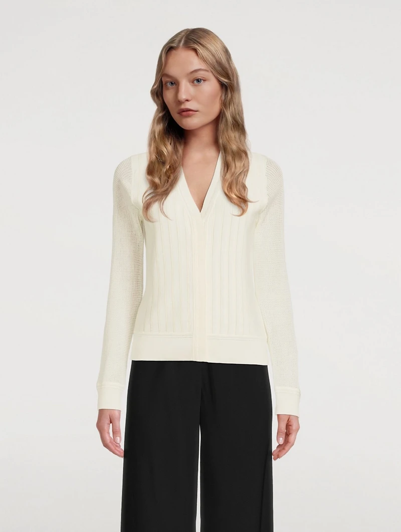 Crepe Cotton Lace Cardigan