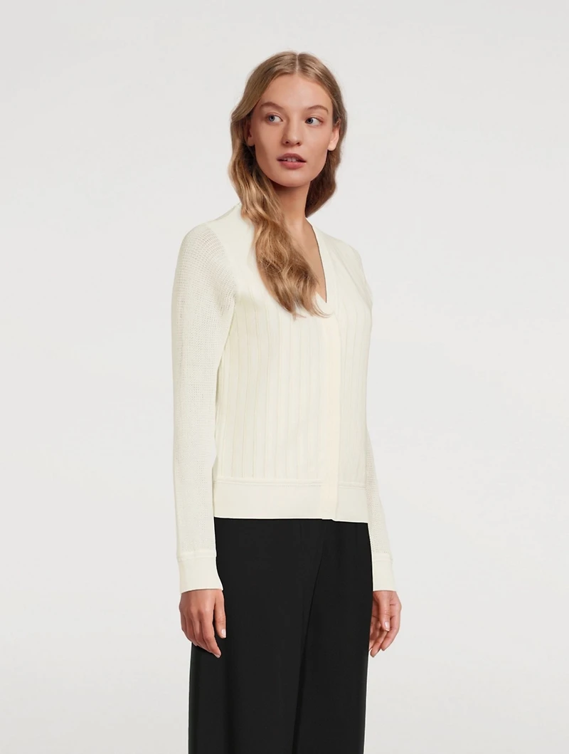 Crepe Cotton Lace Cardigan