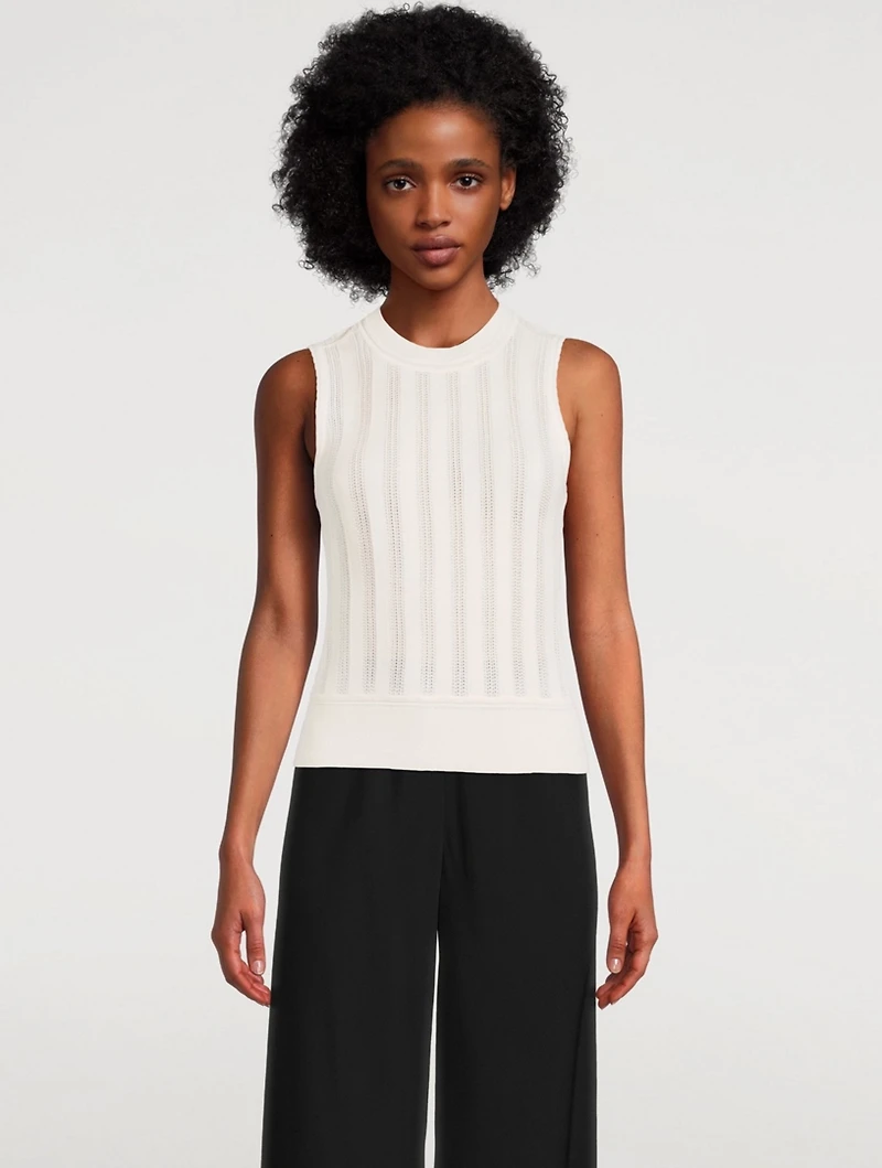 Crepe Cotton Lace Tank Top