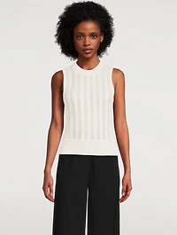 Crepe Cotton Lace Tank Top
