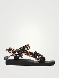 Trekky Cotton Sandals Leopard Print