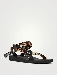 Trekky Cotton Sandals Leopard Print