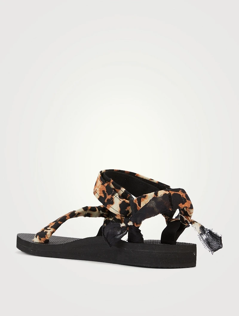 Trekky Cotton Sandals Leopard Print