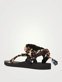 Trekky Cotton Sandals Leopard Print