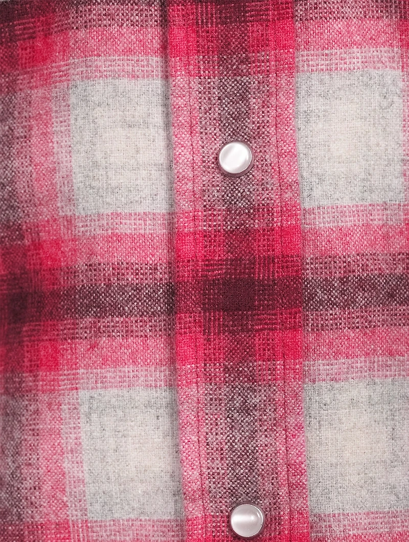Reosi Puff-Sleeve Shirt Plaid Print