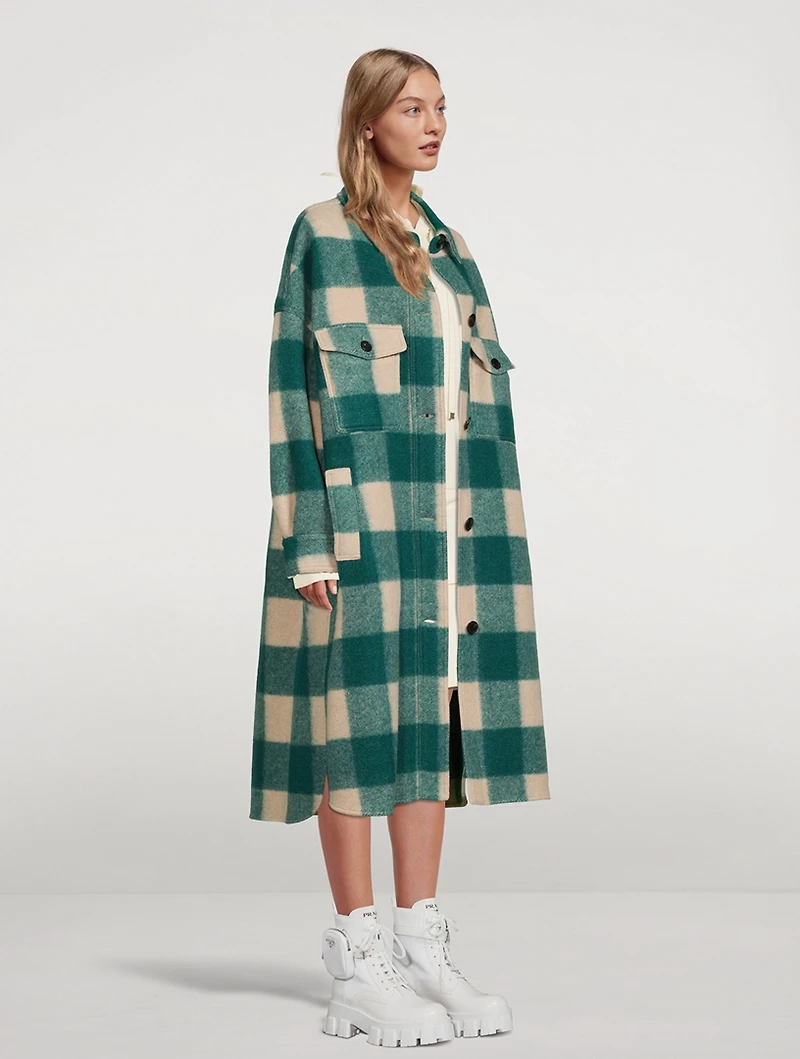 Fontizi Long Shirt Jacket Plaid