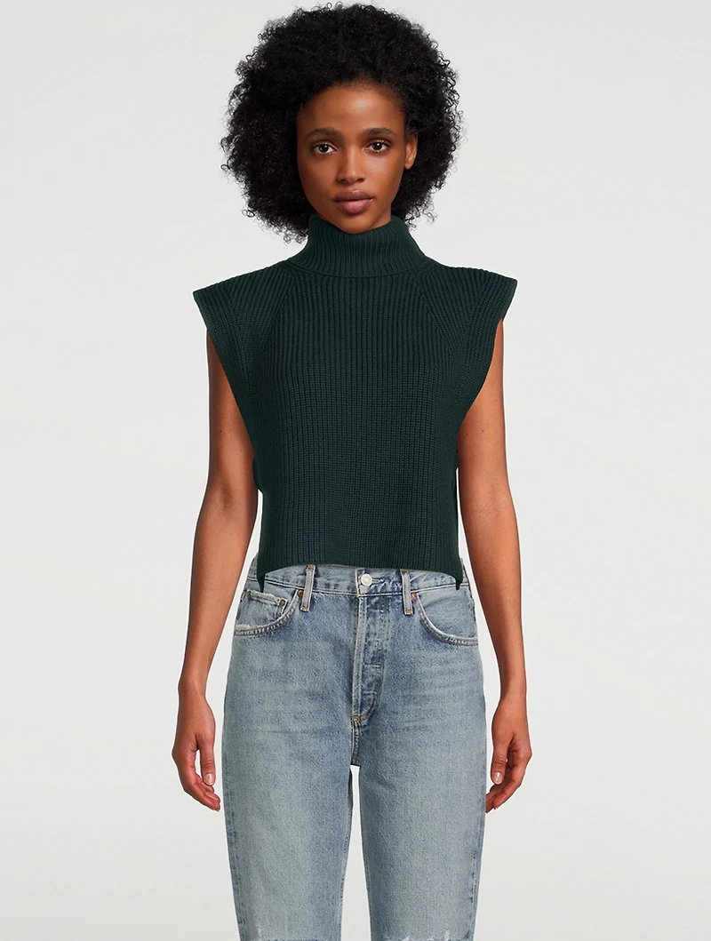 Megan Merino Wool Turtleneck Sweater Vest