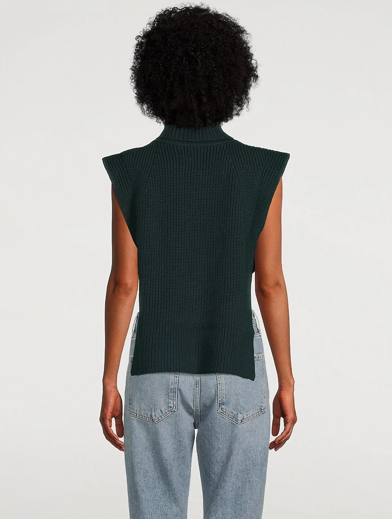Megan Merino Wool Turtleneck Sweater Vest