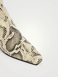 City Snakeskin-Embossed Leather Ankle Boots