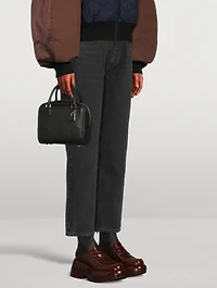 Croc-Embossed Leather Penny Loafer Boots