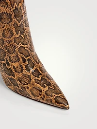 Mama Wide Python-Embossed Leather Knee-High Boots