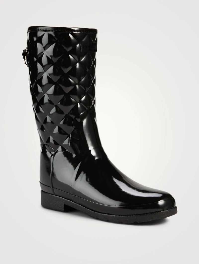 Refined Quilted Gloss Rain Boots