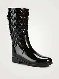 Refined Quilted Gloss Rain Boots