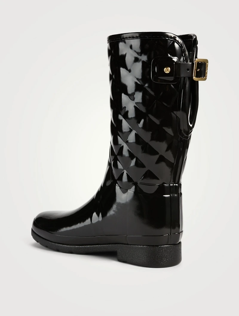 Refined Quilted Gloss Rain Boots