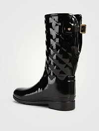 Refined Quilted Gloss Rain Boots