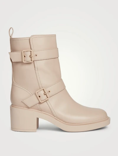 Ryder Heeled Leather Moto Boots