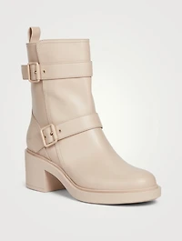 Ryder Heeled Leather Moto Boots