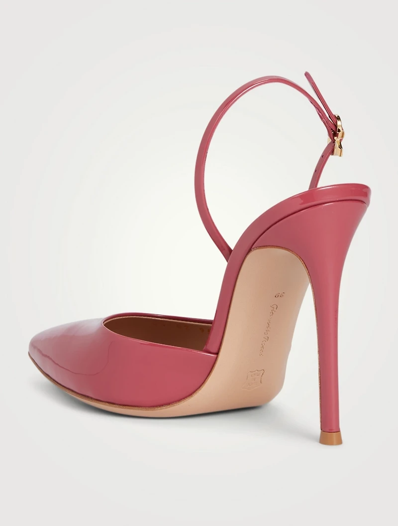 Ribbon Leather Slingback Pumps