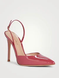 Ribbon Leather Slingback Pumps