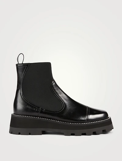 Clayton Leather Chelsea Boots With Crystal Trim