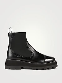 Clayton Leather Chelsea Boots With Crystal Trim