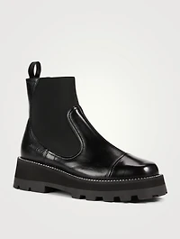 Clayton Leather Chelsea Boots With Crystal Trim