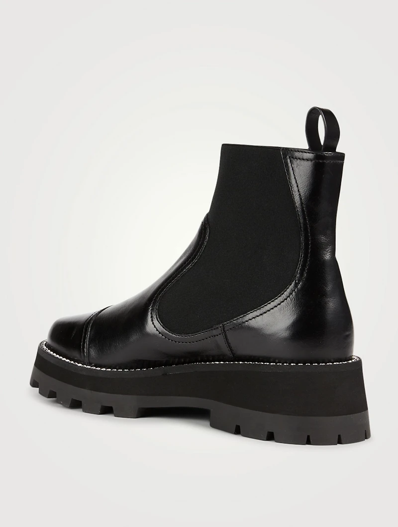 Clayton Leather Chelsea Boots With Crystal Trim