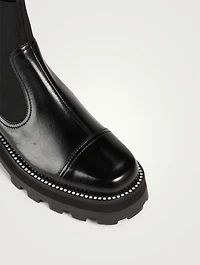 Clayton Leather Chelsea Boots With Crystal Trim