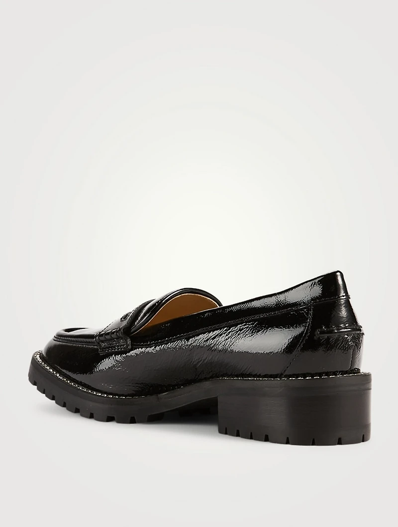 Deanna Leather Loafers With Crystals