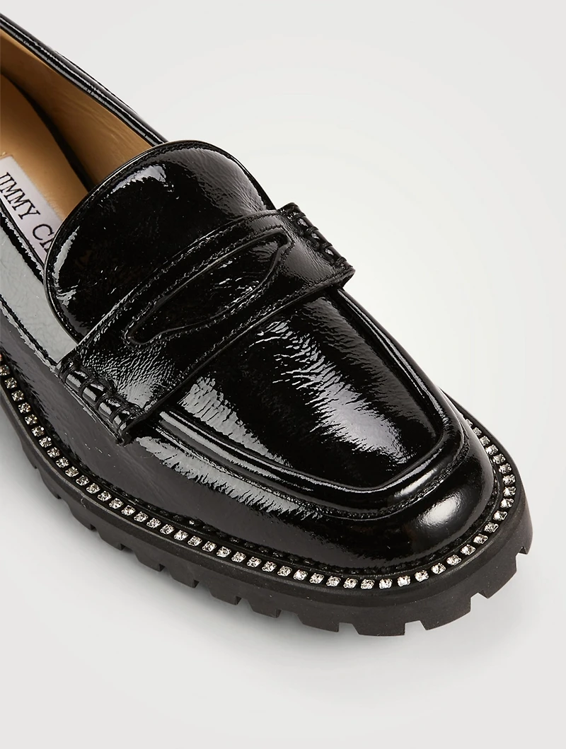 Deanna Leather Loafers With Crystals
