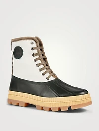 Oskar Leather And Canvas Ankle Boots