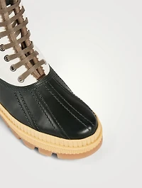 Oskar Leather And Canvas Ankle Boots