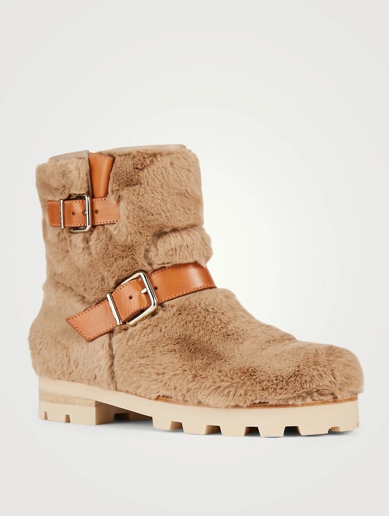 Youth II Faux Fur Moto Boots