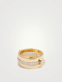 Diamond Flower Two-Tone 18K Gold Ring With Diamonds