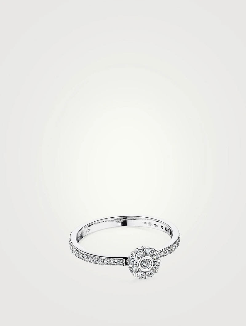 Diamond Flower 18K Gold Ring With Diamonds