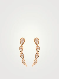 Bestow 18K Rose Gold Climber Earrings With Diamonds