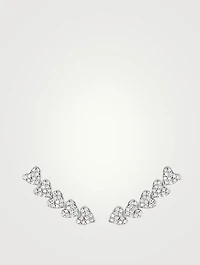 Hearts 18K White Gold Heart Drop Earrings With Diamonds
