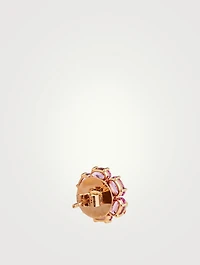 Bestow 18K Rose Gold Flower Earrings With Pink Sapphire And Diamonds