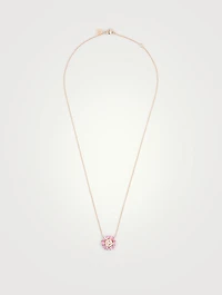 Bestow 18K Rose Gold Necklace With Pink Sapphire And Diamonds